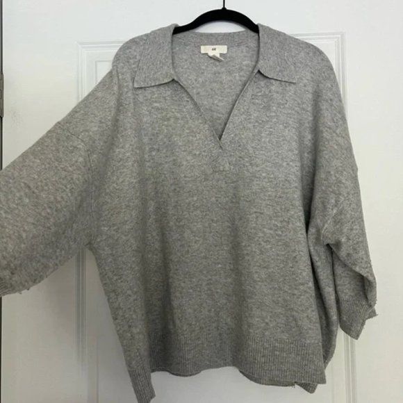 Grey Collared Sweater - Picture 1 of 2